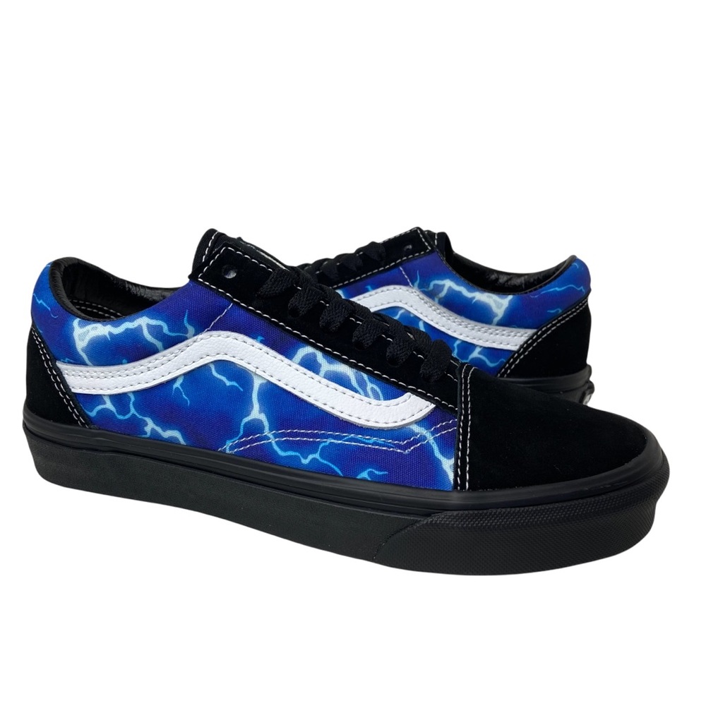 Vans Old Skool Skate Shoe Black Lightning Sneakers Blue - Picture 16 of 16